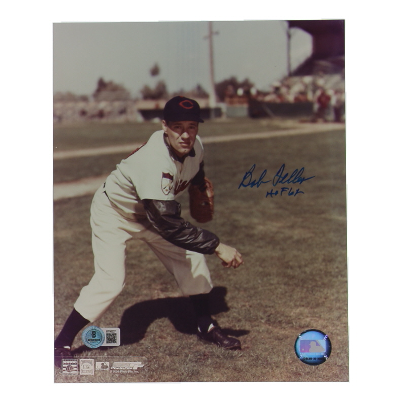 Bob Feller Signed Indians 8x10 Photo Inscribed "HOF 62" (Beckett) at PristineAuction.com Bob Feller Signed Indians 8x10 Photo Inscribed "HOF 62" (Beckett) at PristineAuction.com