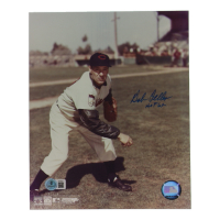 Bob Feller Signed Indians 8x10 Photo Inscribed "HOF 62" (Beckett) at PristineAuction.com