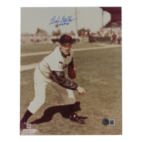 Bob Feller Signed Indians 8x10 Photo Inscribed "HOF 62" (Beckett) at PristineAuction.com