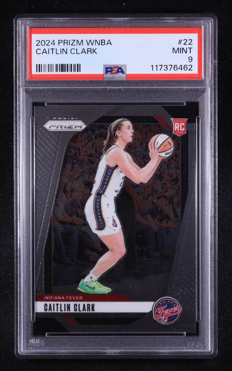 Caitlin Clark 2024 Panini Prizm WNBA #22 RC (PSA 9) at PristineAuction.com Caitlin Clark 2024 Panini Prizm WNBA #22 RC (PSA 9) at PristineAuction.com