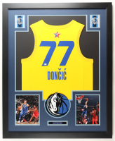Luka Doncic Signed Custom Framed Jersey Display (PSA) at PristineAuction.com