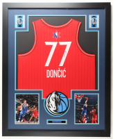 Luka Doncic Signed Custom Framed Jersey Display (JSA) at PristineAuction.com