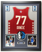 Luka Doncic Signed Custom Framed Jersey Display (PSA) at PristineAuction.com
