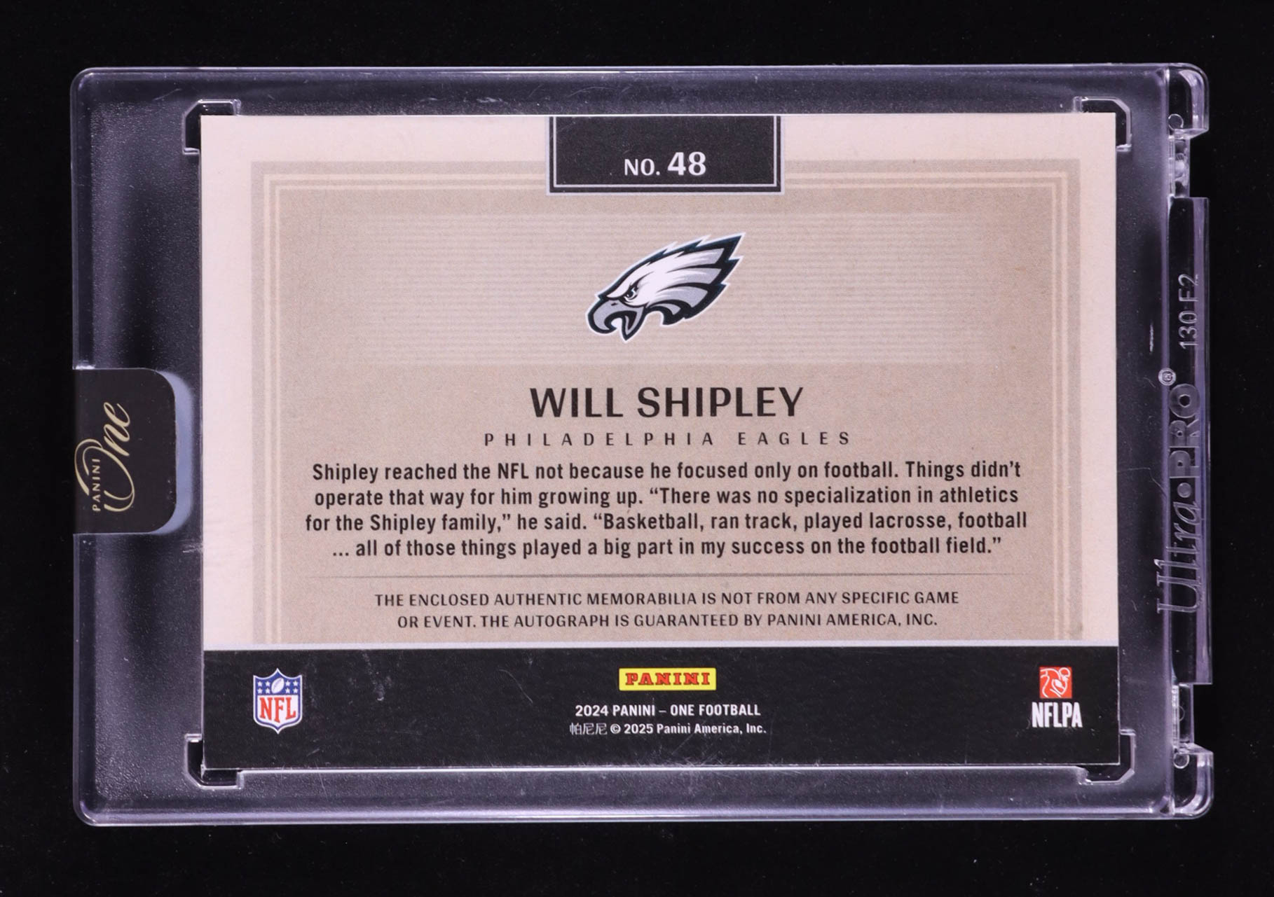 Will Shipley 2024 Panini One Relic Dual Patch Auto #48 RC #27/75 at PristineAuction.com Will Shipley 2024 Panini One Relic Dual Patch Auto #48 RC #27/75 at PristineAuction.com