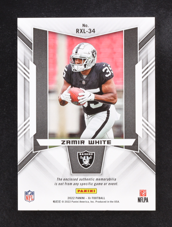 Zamir White 2022 Panini XR Rookie XL Materials Blue #34 #12/49 RC at PristineAuction.com Zamir White 2022 Panini XR Rookie XL Materials Blue #34 #12/49 RC at PristineAuction.com