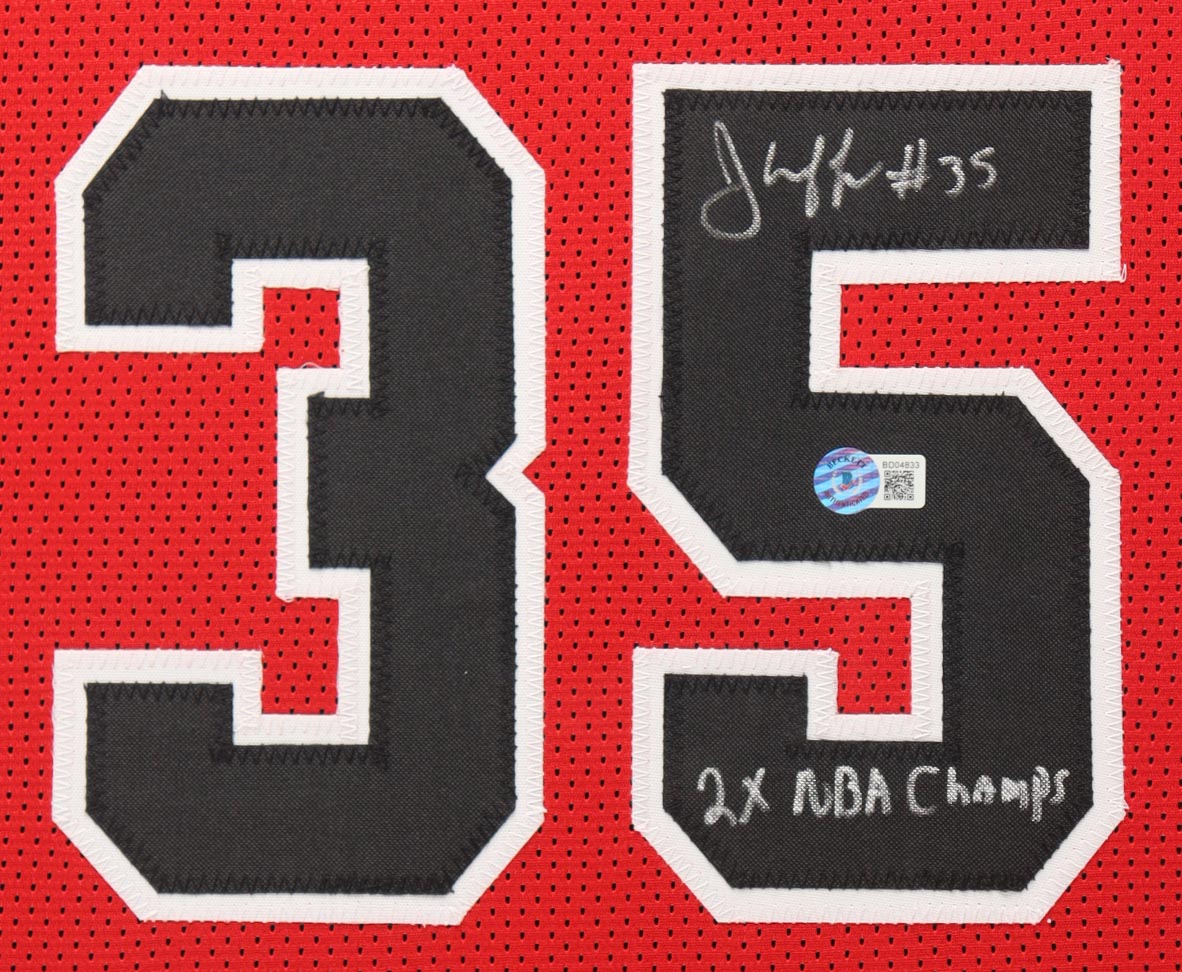Jason Caffey Signed Custom Framed Jersey Display Inscribed "2x NBA Champs" (Beckett) at PristineAuction.com Jason Caffey Signed Custom Framed Jersey Display Inscribed "2x NBA Champs" (Beckett) at PristineAuction.com
