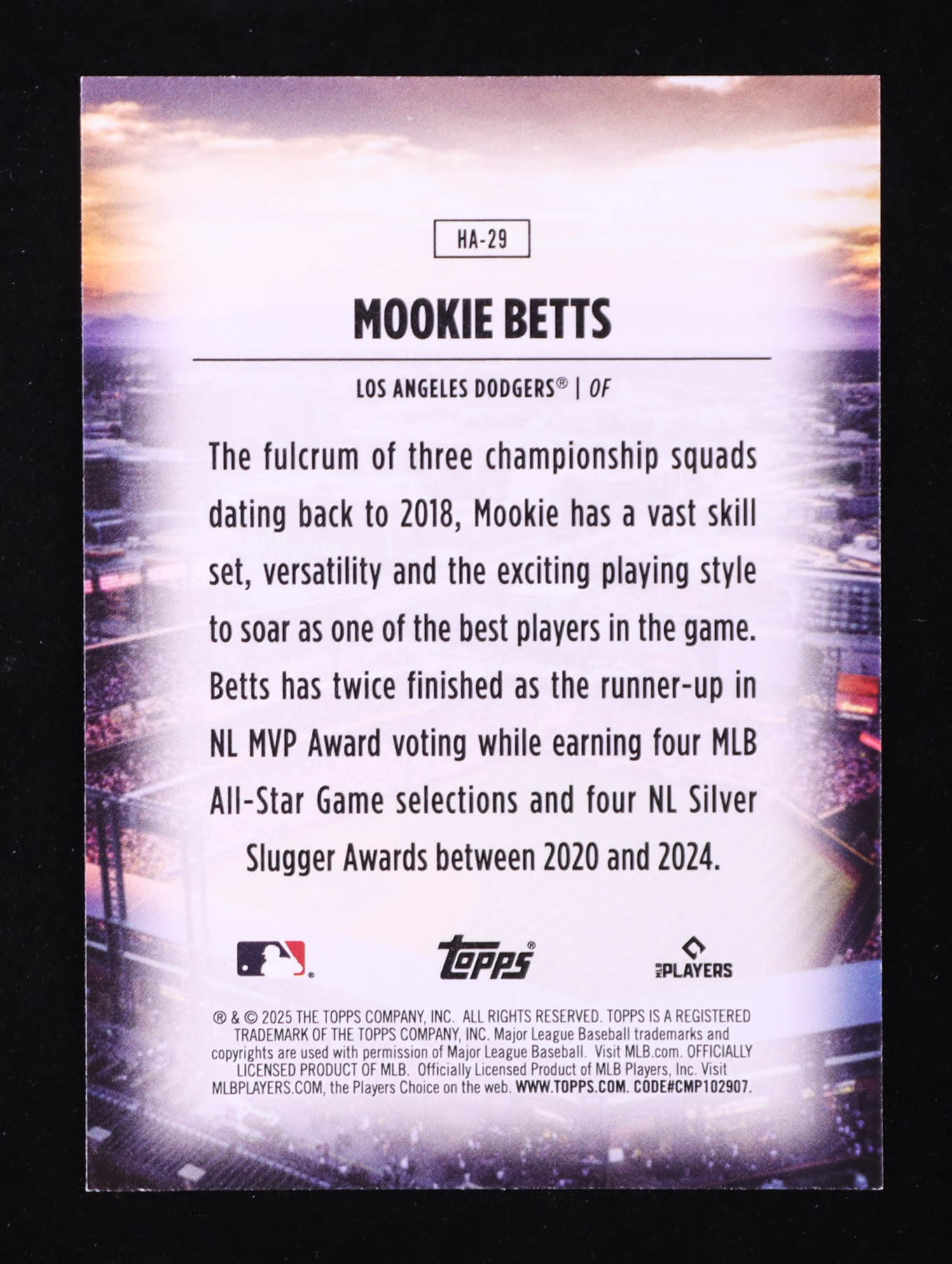 Mookie Betts 2025 Topps Home Field Advantage #HA-29 at PristineAuction.com Mookie Betts 2025 Topps Home Field Advantage #HA-29 at PristineAuction.com