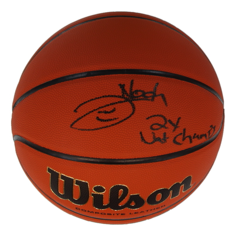 Joakim Noah Signed Wilson NCAA Basketball Inscribed "2x Nat Champs" (Schwartz) at PristineAuction.com Joakim Noah Signed Wilson NCAA Basketball Inscribed "2x Nat Champs" (Schwartz) at PristineAuction.com