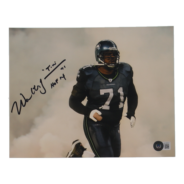 Walter Jones Signed Seahawks 8x10 Photo Inscribed "T100" & "HOF 14" (Beckett) at PristineAuction.com Walter Jones Signed Seahawks 8x10 Photo Inscribed "T100" & "HOF 14" (Beckett) at PristineAuction.com