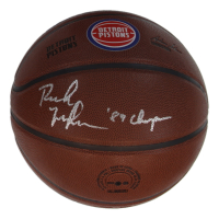 Rick Mahorn Signed Pistons Logo Basketball Inscribed "'89 Champs" (Schwartz) at PristineAuction.com
