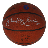 Julius "Dr. J" Erving Signed 76ers Logo NBA Basketball (Schwartz) at PristineAuction.com