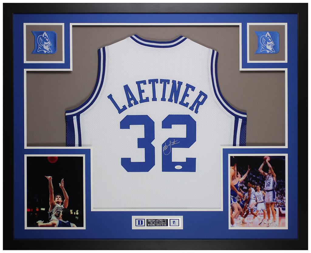 Christian Laettner Signed Custom Framed Jersey Display (JSA) at PristineAuction.com Christian Laettner Signed Custom Framed Jersey Display (JSA) at PristineAuction.com