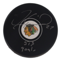 Jeremy Roenick Signed Blackhawks Logo Hockey Puck Inscribed "513 Goals" (Schwartz) at PristineAuction.com
