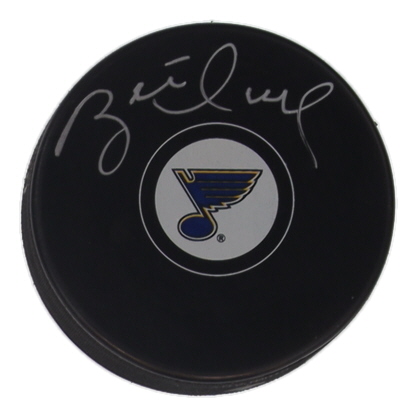 Brett Hull Signed Blues Logo Hockey Puck (Schwartz) at PristineAuction.com Brett Hull Signed Blues Logo Hockey Puck (Schwartz) at PristineAuction.com