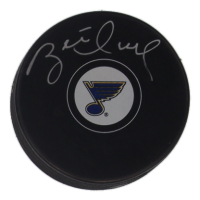 Brett Hull Signed Blues Logo Hockey Puck (Schwartz) at PristineAuction.com