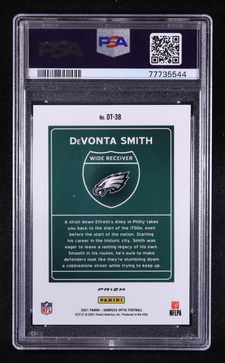 Devonta Smith 2021 Donruss Optic Downtown #DT-38 RC (PSA 9) at PristineAuction.com Devonta Smith 2021 Donruss Optic Downtown #DT-38 RC (PSA 9) at PristineAuction.com