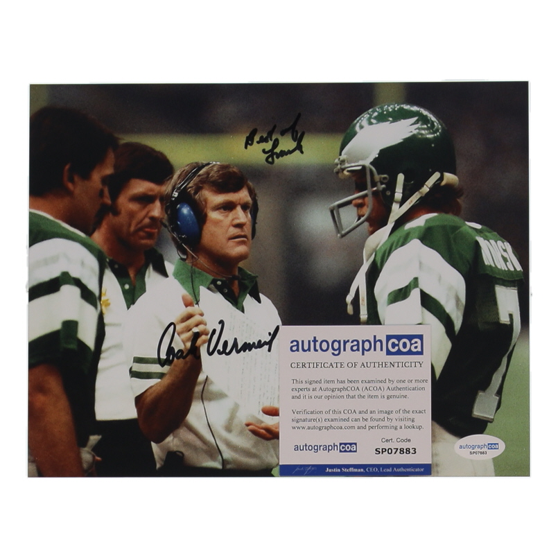 "Coach" Dick Vermeil Signed Eagles 8x10 Photo Inscribed "Best of Luck" (ACOA) at PristineAuction.com "Coach" Dick Vermeil Signed Eagles 8x10 Photo Inscribed "Best of Luck" (ACOA) at PristineAuction.com