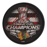 Jonathan Toews Signed Blackhawks 2015 Stanley Cup Logo Hockey Puck (Schwartz) at PristineAuction.com