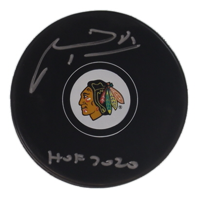 Marian Hossa Signed Blackhawks Logo Hockey Puck Inscribed "HOF 2020" (Schwartz) at PristineAuction.com Marian Hossa Signed Blackhawks Logo Hockey Puck Inscribed "HOF 2020" (Schwartz) at PristineAuction.com