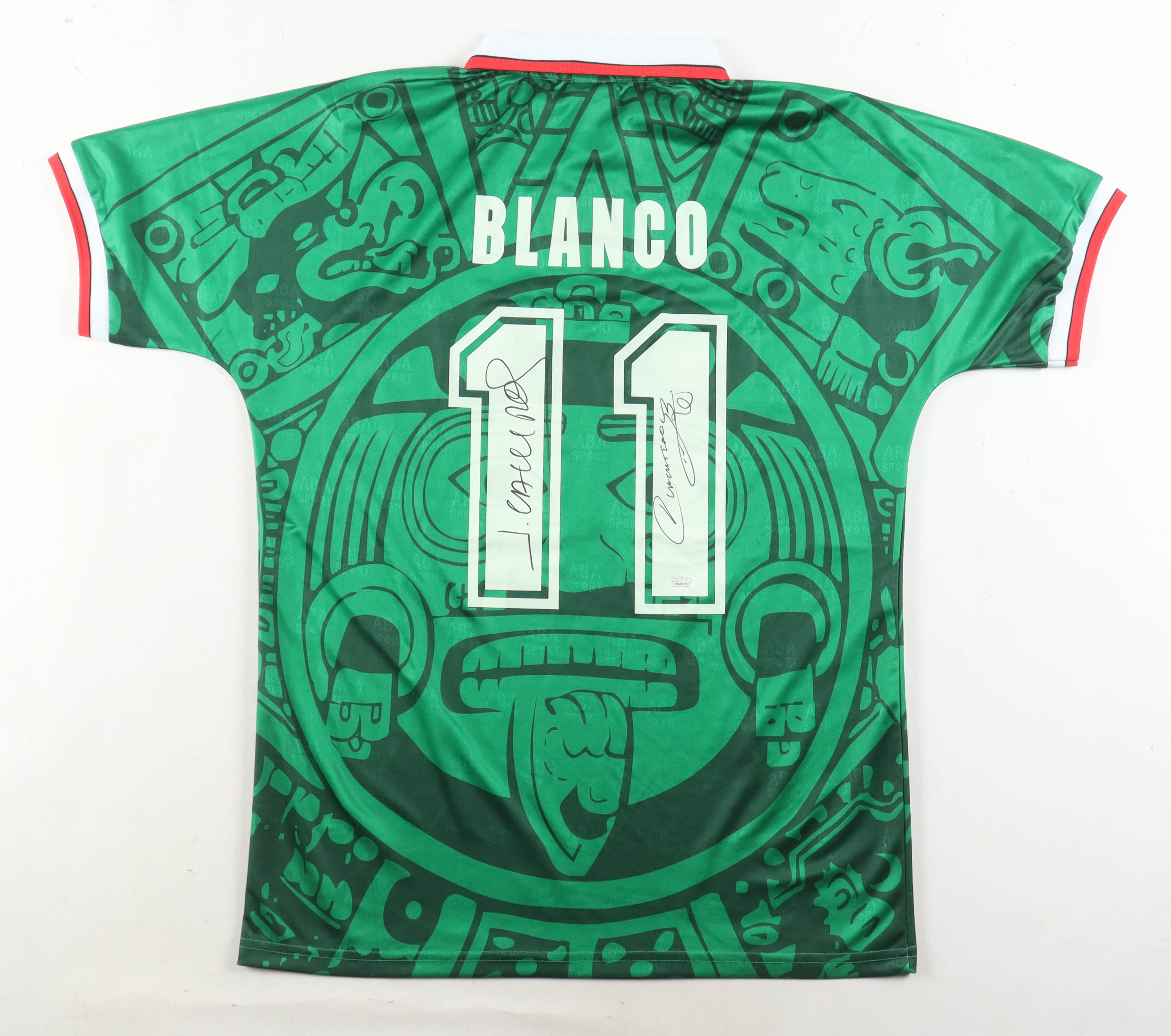 Cuauhtemoc Blanco & Jorge Campos Signed Mexico ABA Sport Authentic Jersey (JSA) at PristineAuction.com Cuauhtemoc Blanco & Jorge Campos Signed Mexico ABA Sport Authentic Jersey (JSA) at PristineAuction.com