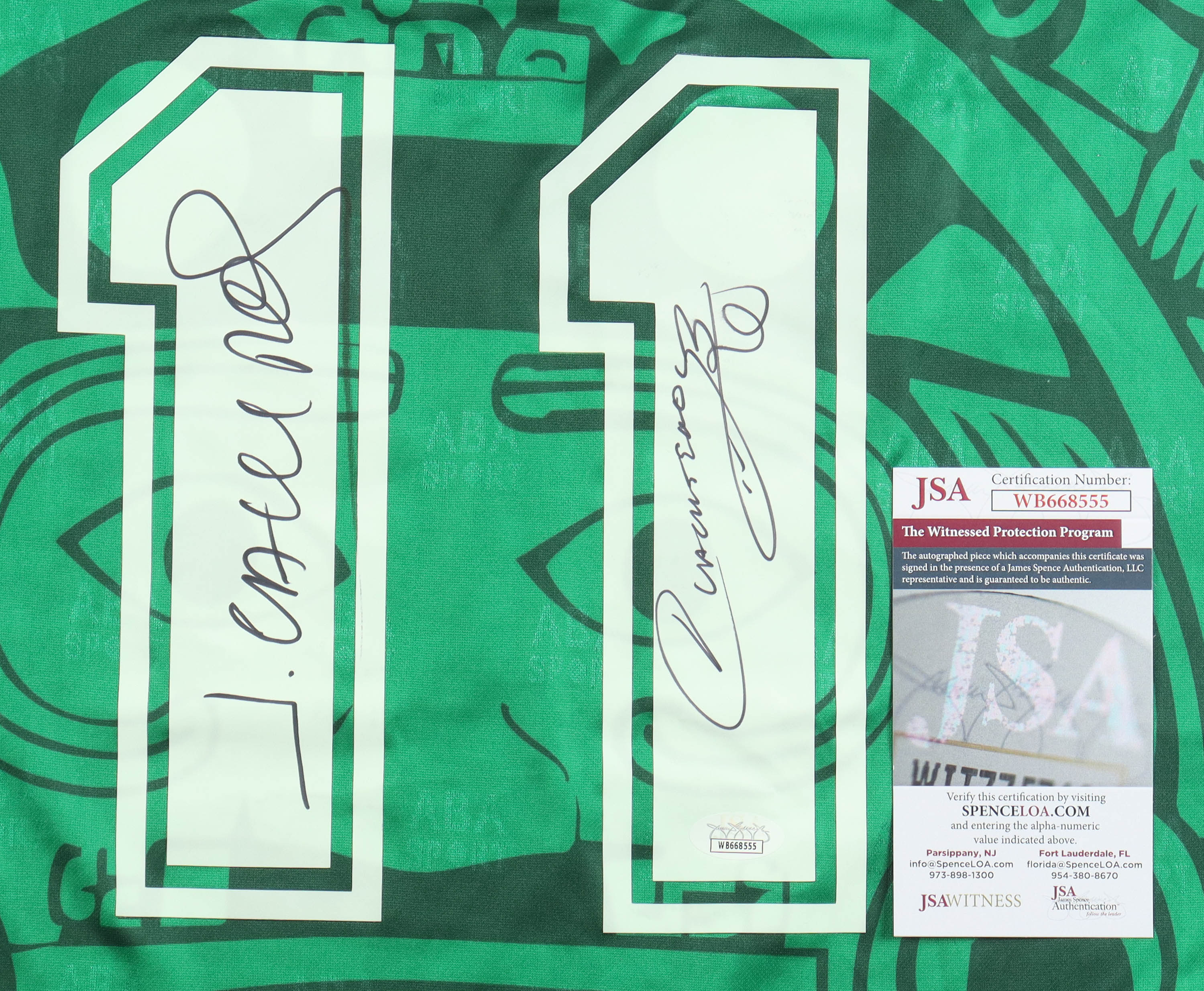 Cuauhtemoc Blanco & Jorge Campos Signed Mexico ABA Sport Authentic Jersey (JSA) at PristineAuction.com Cuauhtemoc Blanco & Jorge Campos Signed Mexico ABA Sport Authentic Jersey (JSA) at PristineAuction.com