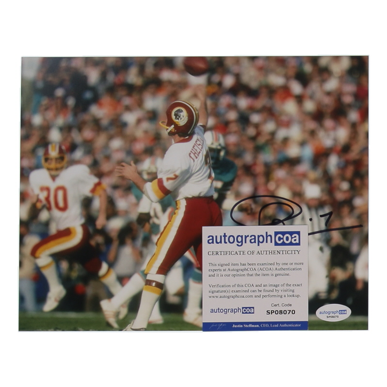 Joe Theismann Signed Redskins 8x10 Photo (ACOA) at PristineAuction.com Joe Theismann Signed Redskins 8x10 Photo (ACOA) at PristineAuction.com