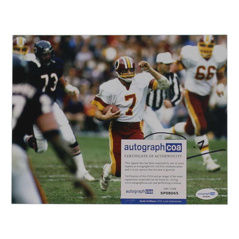 Joe Theismann Signed Redskins 8x10 Photo (ACOA) at PristineAuction.com Joe Theismann Signed Redskins 8x10 Photo (ACOA) at PristineAuction.com