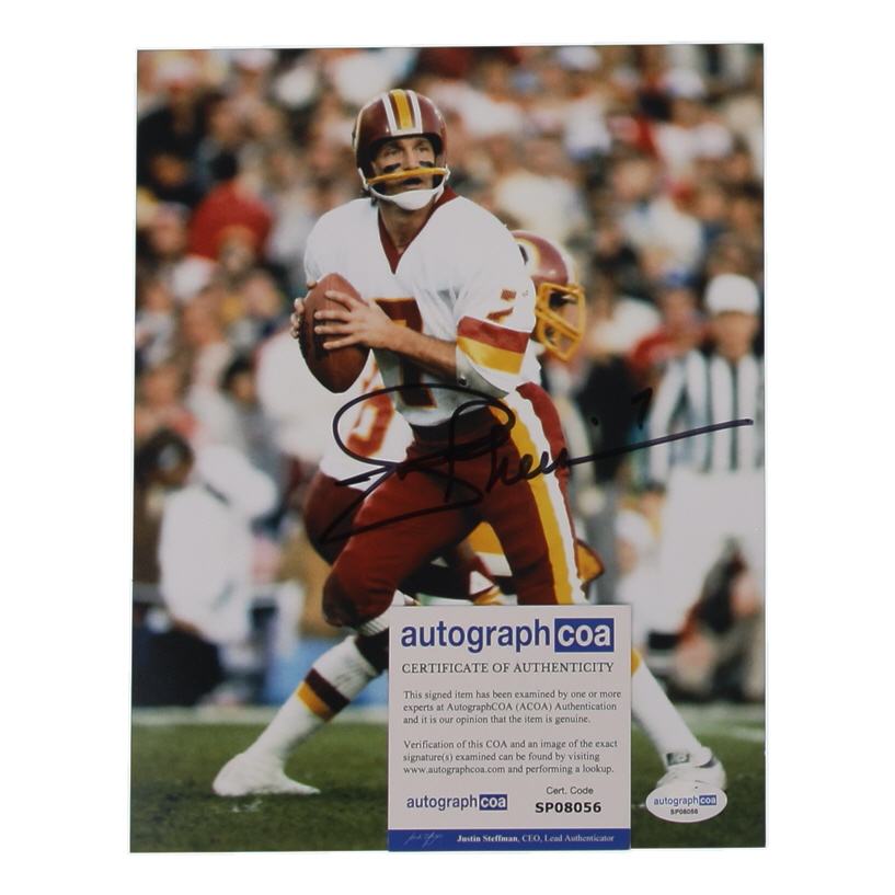 Joe Theismann Signed Redskins 8x10 Photo (ACOA) at PristineAuction.com Joe Theismann Signed Redskins 8x10 Photo (ACOA) at PristineAuction.com