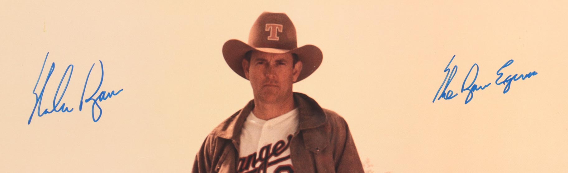 Nolan Ryan Signed Custom Framed Vintage 1989 Nike 'Texas Ranger' In-Store Poster Inscribed "The Ryan Express" (PSA) at PristineAuction.com Nolan Ryan Signed Custom Framed Vintage 1989 Nike 'Texas Ranger' In-Store Poster Inscribed "The Ryan Express" (PSA) at PristineAuction.com