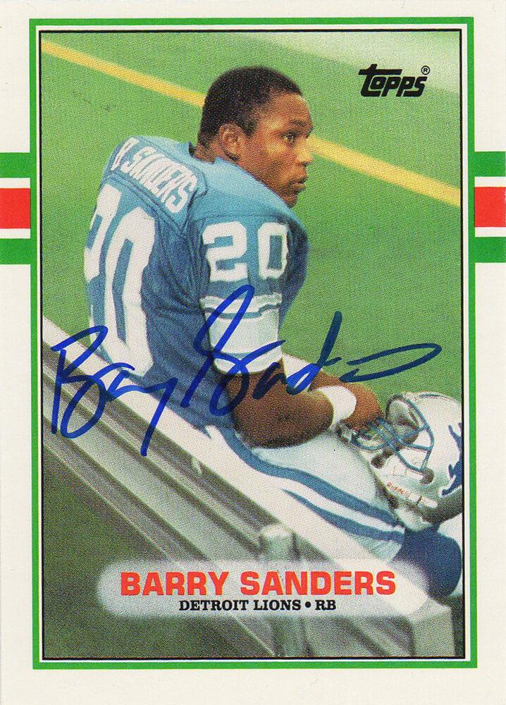Barry Sanders Signed 1989 Topps #83T RC (Schwartz) at PristineAuction.com Barry Sanders Signed 1989 Topps #83T RC (Schwartz) at PristineAuction.com