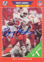 Barry Sanders Signed 1989 Pro Set #494 RC (Schwartz) at PristineAuction.com