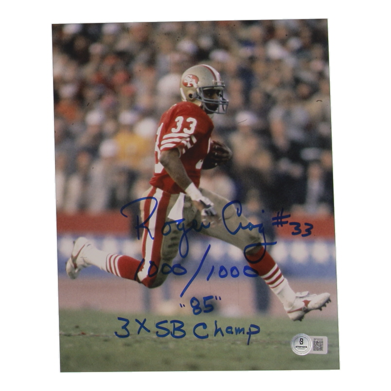 Roger Craig Signed 49ers 8x10 Photo Inscribed "3x SB Champ" & "1000/1000 85" (Beckett) at PristineAuction.com Roger Craig Signed 49ers 8x10 Photo Inscribed "3x SB Champ" & "1000/1000 85" (Beckett) at PristineAuction.com