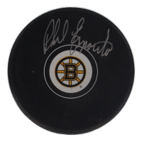 Phil Esposito Signed Bruins Logo Hockey Puck (Schwartz) at PristineAuction.com