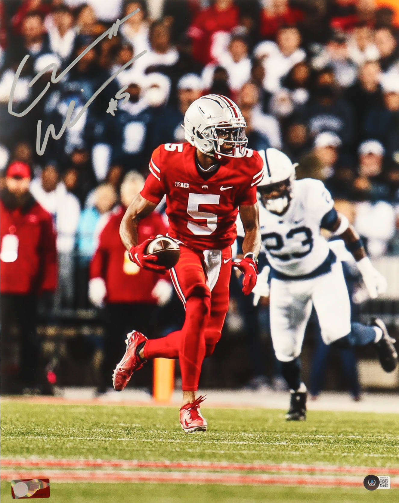 Garrett Wilson Signed Ohio State Buckeyes 16x20 Photo (Beckett) at PristineAuction.com Garrett Wilson Signed Ohio State Buckeyes 16x20 Photo (Beckett) at PristineAuction.com