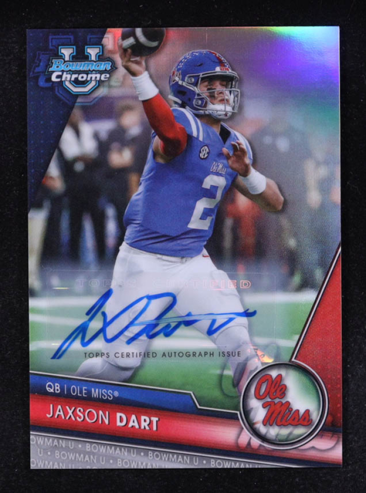 Jaxson Dart 2023 Bowman Chrome University Autographs Refractors #191 #328/499 RC