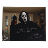Dane Farwell Signed "Scream" 8x10 Photo Inscribed "Ghostface" & "Your Worst Nightmare Is About To Begin!" (Beckett) at PristineAuction.com