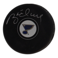 Brett Hull Signed Blues Logo Hockey Puck (Schwartz) at PristineAuction.com