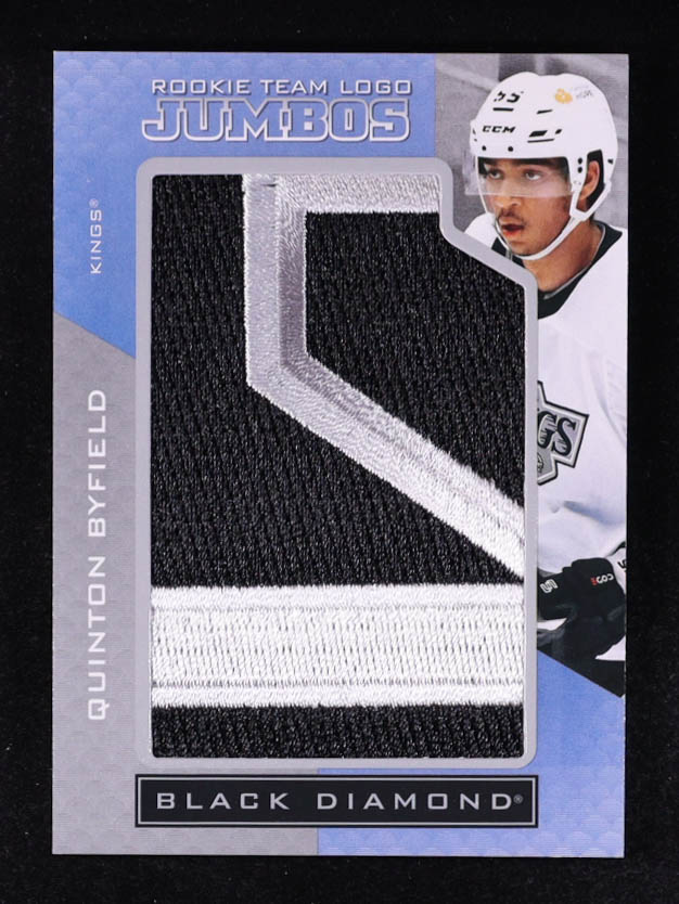 Quinton Byfield 2022 Upper Deck Black Diamond Rookie Team Logo Jumbos Patch #RTL-Q8 RC at PristineAuction.com Quinton Byfield 2022 Upper Deck Black Diamond Rookie Team Logo Jumbos Patch #RTL-Q8 RC at PristineAuction.com