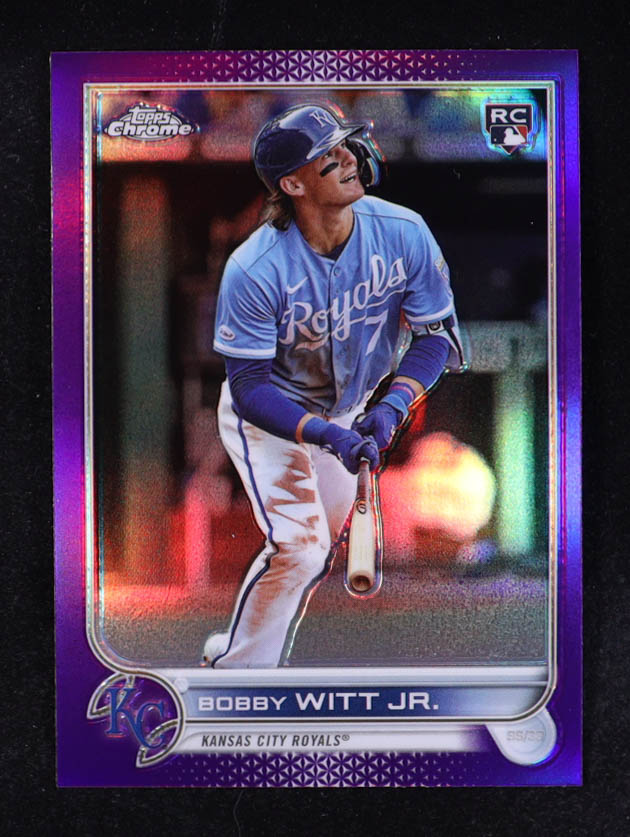 Bobby Witt Jr. 2022 Topps Chrome Purple #USC35 RC at PristineAuction.com Bobby Witt Jr. 2022 Topps Chrome Purple #USC35 RC at PristineAuction.com