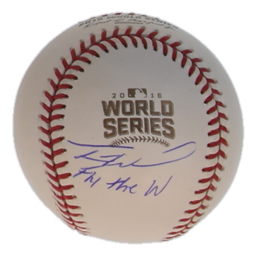 Travis Wood Signed 2016 World Series Logo Baseball Inscribed "Fly the W" (Schwartz) at PristineAuction.com Travis Wood Signed 2016 World Series Logo Baseball Inscribed "Fly the W" (Schwartz) at PristineAuction.com