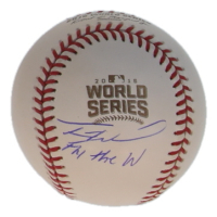Travis Wood Signed 2016 World Series Logo Baseball Inscribed "Fly the W" (Schwartz) at PristineAuction.com