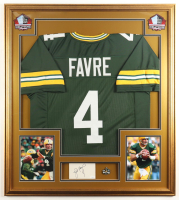 Brett Favre Signed Custom Framed Cut Display with Jersey & Super Bowl Pin (JSA) at PristineAuction.com