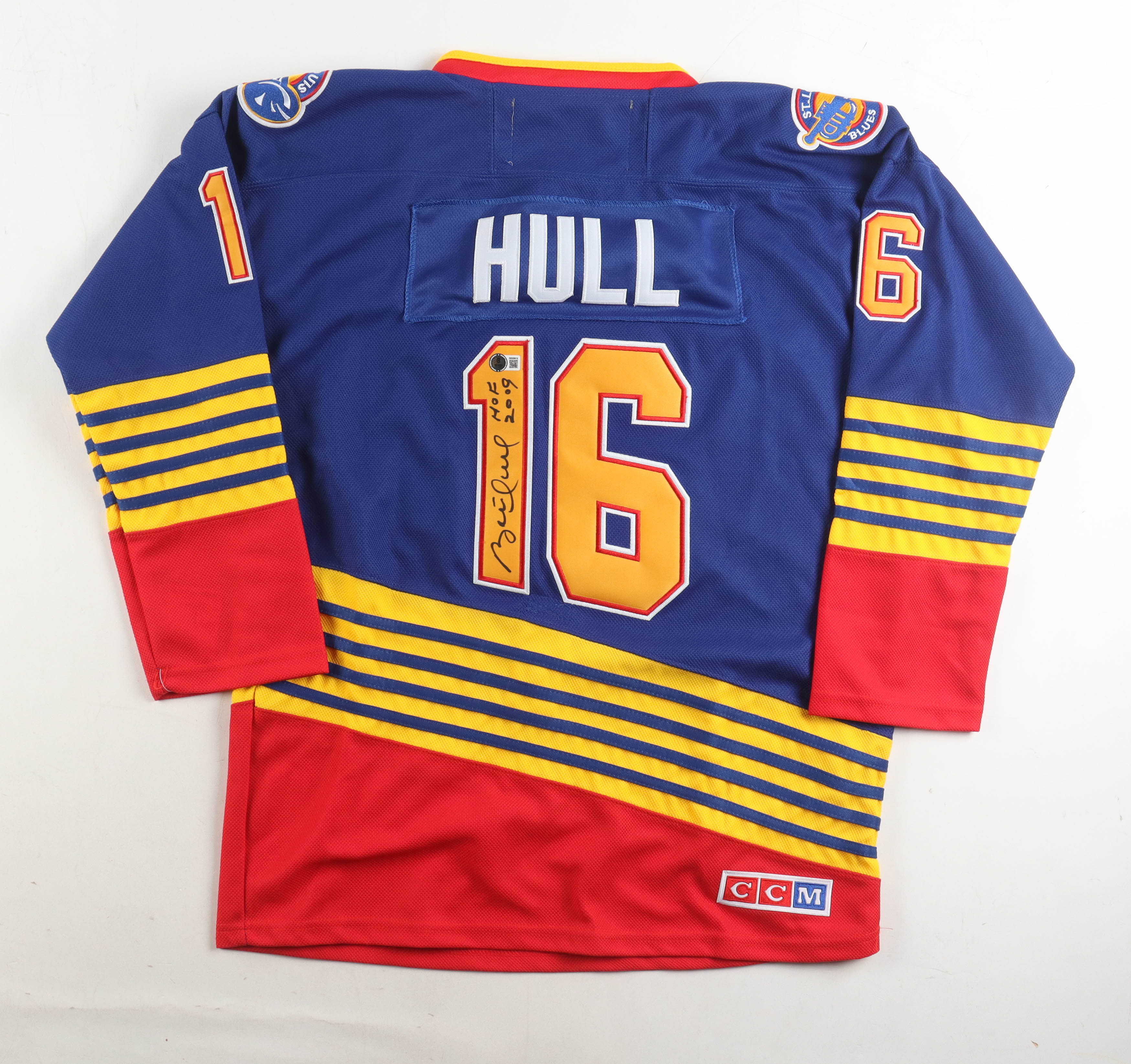 Brett Hull Signed Blues CCM Authentic Captain's Jersey Inscribed "HOF 2009" (Beckett) at PristineAuction.com Brett Hull Signed Blues CCM Authentic Captain's Jersey Inscribed "HOF 2009" (Beckett) at PristineAuction.com