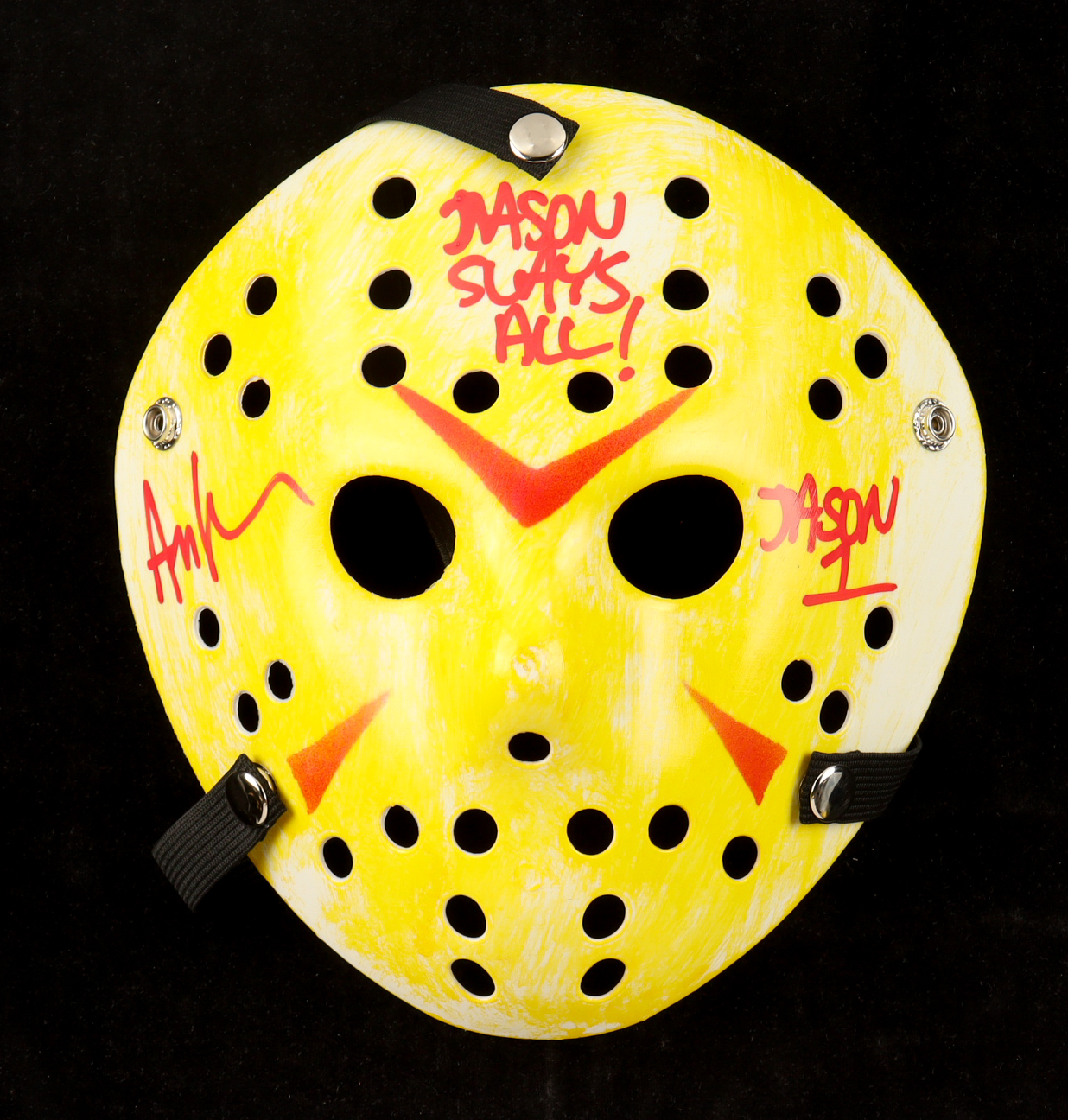 Ari Lehman Signed "Friday the 13th" Jason Voorhees Mask Inscribed "Jason 1 / Jason Slays All!" (JSA) at PristineAuction.com Ari Lehman Signed "Friday the 13th" Jason Voorhees Mask Inscribed "Jason 1 / Jason Slays All!" (JSA) at PristineAuction.com