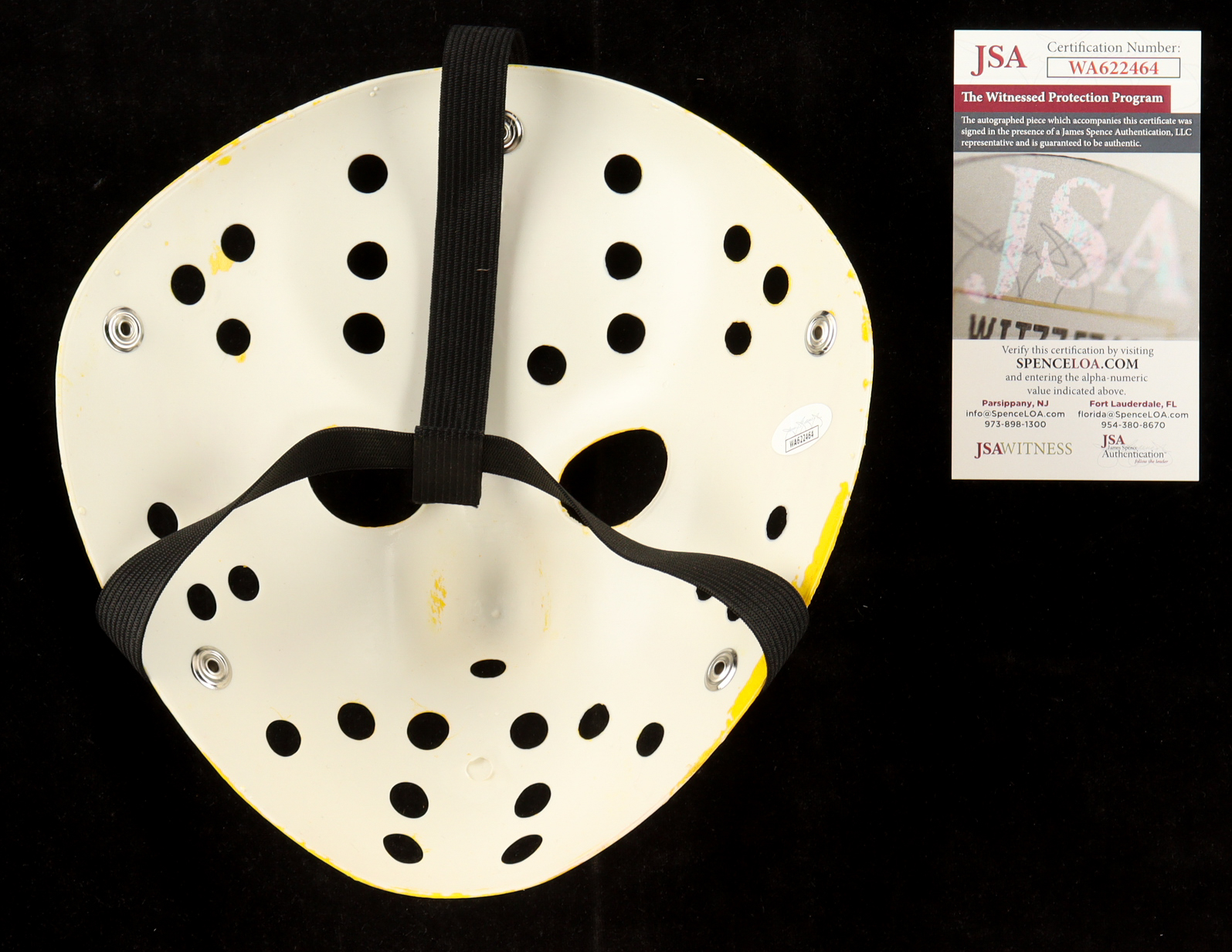 Ari Lehman Signed "Friday the 13th" Jason Voorhees Mask Inscribed "Jason 1 / Jason Slays All!" (JSA) at PristineAuction.com Ari Lehman Signed "Friday the 13th" Jason Voorhees Mask Inscribed "Jason 1 / Jason Slays All!" (JSA) at PristineAuction.com
