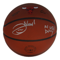 Joakim Noah Signed Bulls Logo Basketball Inscribed "14 NBA DPOY" (Schwartz) at PristineAuction.com
