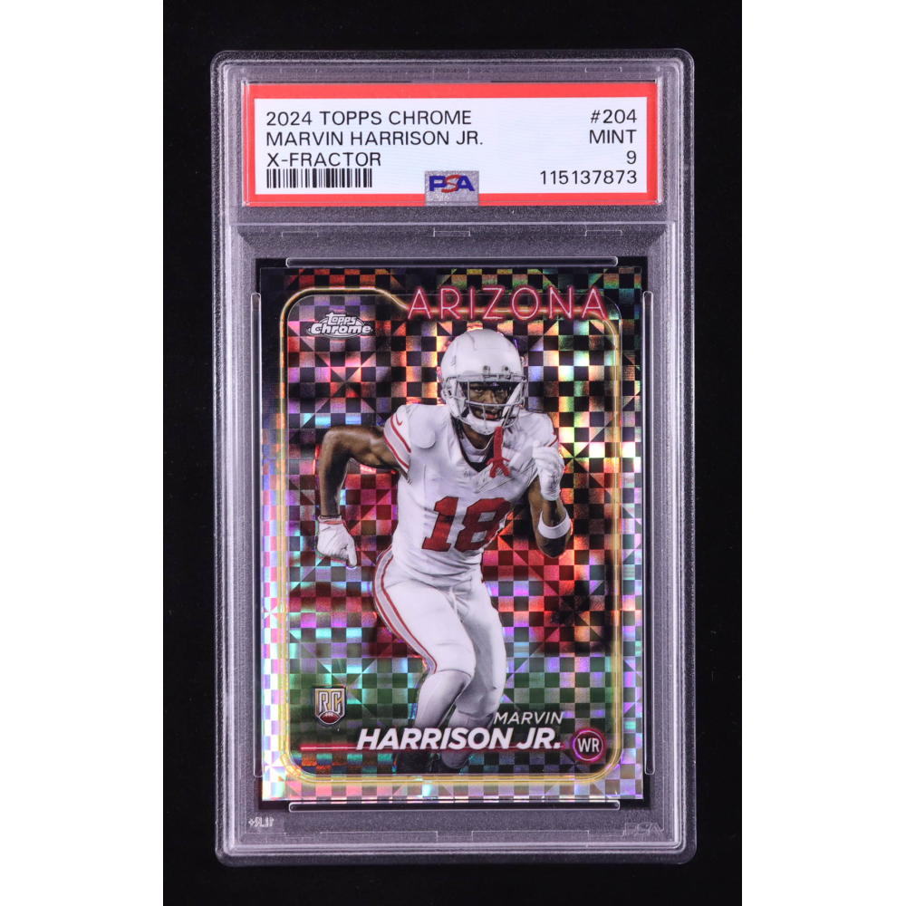 Marvin Harrison Jr. Topps Chrome X-Fractor #204 RC (PSA 9) at PristineAuction.com