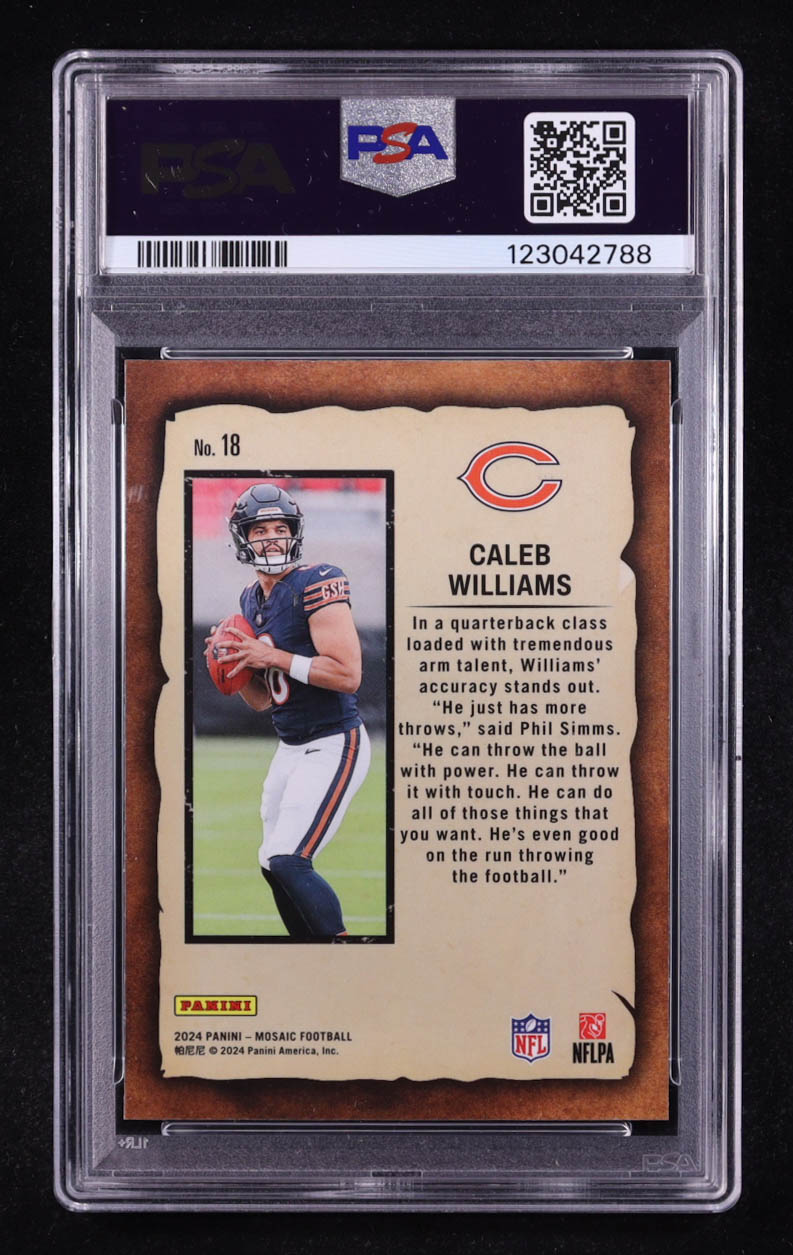 Caleb Williams 2024 Panini Mosaic Notoriety #18 RC (PSA 10) at PristineAuction.com Caleb Williams 2024 Panini Mosaic Notoriety #18 RC (PSA 10) at PristineAuction.com