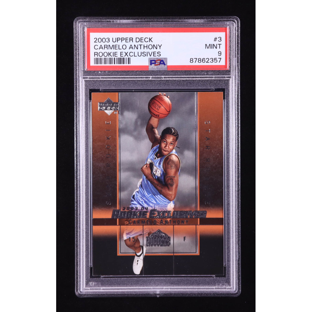 Carmelo Anthony 2003 Upper Deck Rookie Exclusives #3 RC (PSA 9) at PristineAuction.com