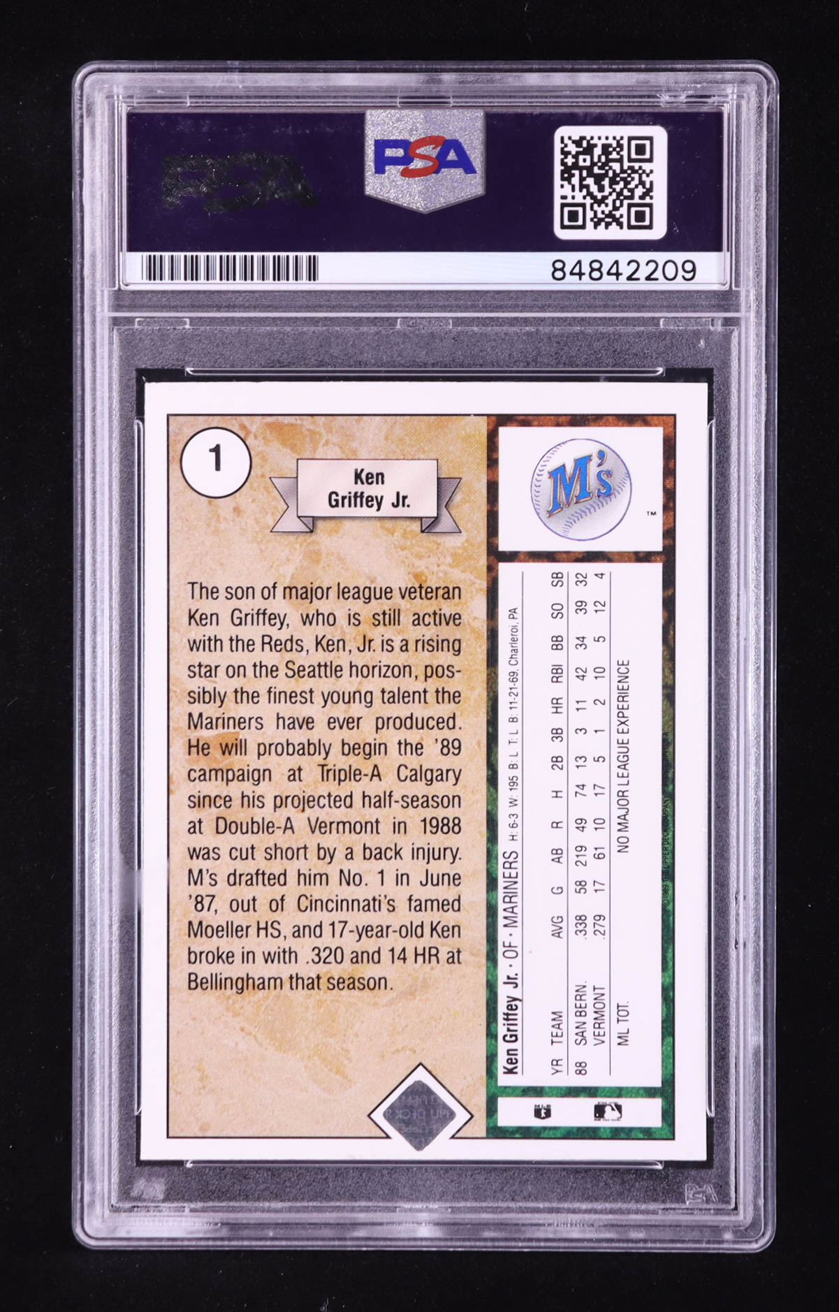 Ken Griffey Jr. Signed 1989 Upper Deck #1 RC (PSA | Autograph Graded PSA 10) at PristineAuction.com Ken Griffey Jr. Signed 1989 Upper Deck #1 RC (PSA | Autograph Graded PSA 10) at PristineAuction.com
